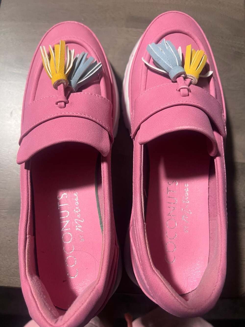 Coconuts by Matisse Tess Lug Sole Platform Loafers Size 8M Pink